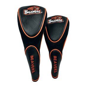 Oregon State Beavers Lot Of 2 Orange Black Embroidered Zip Up Golf Head Covers